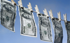 photo of money on a clothesline
