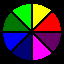 Una rueda de color da vuelta