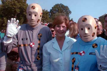 Photo, "First Lady Laura Bush with Vince and Larry."
