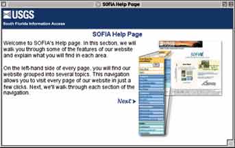 example of SOFIA help page
