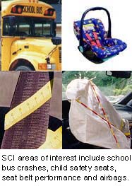 SCI areas of interest (School Buses, Child Restraints, Safety Belts and Airbags)