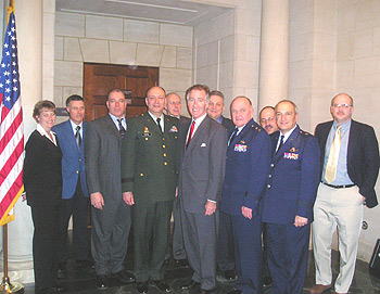 photo, "Congressman Neal with members of the National Guard and National Guard Association of Massachusetts"