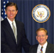 Former Representative from the Second District Bob Weygand visits Congressman Langevin's district office (April 2002)