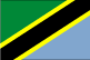 Flag of Tanzania is divided diagonally by yellow-edged black band from lower hoist-side corner; upper triangle - hoist side - is green and lower triangle is blue. 2004.