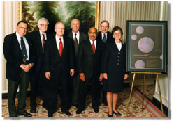 Dr. Rita Colwell with former NSF Directors; caption is below