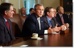 President George W. Bush meets with members of the Congressional Conference Committee on Energy Legislation in the Cabinet Room Wednesday, Sept. 17, 2003. White House photo by Tina Hager.