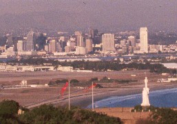 The beautiful San Diego skyline from Cabrillo National Monument