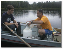 scientists conduct research in lakes