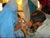 Child receives measles vaccine