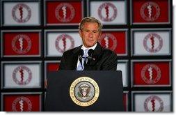 President George W. Bush addresses the Illinois State Medical Society in Chicago Wednesday, June 11, 2003. White House photo by Paul Morse.