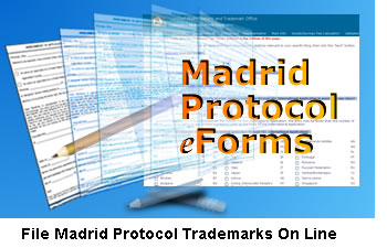 File Madrid Protocol Trademarks On Line (paper forms fade to screen capture of Madrid Protocol eForms)