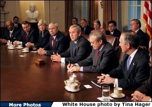 President George W. Bush meets with his Cabinet in the Cabinet Room of the White House Thursday, Nov. 4, 2004. White House photo by Tina Hager.