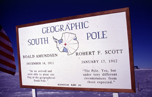 Geographic South Pole sign