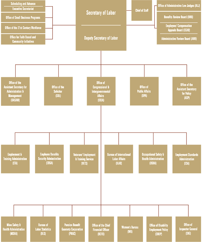 Department of Labor Organization Chart