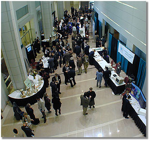 Photo of crowd and exhibits