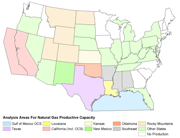 Figure 3. Analysis Areas for Gas Capacity Study