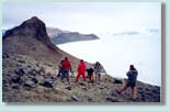 Photo of research team at work on James Ross Island, near the Antarctica Peninsula.