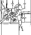 Link to larger image to print and color. Washing hands with soap. This picture can also be colored on the computer.