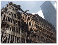Photo of World Trade Center, caption below