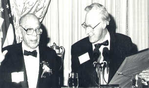 Image of Phillip H. Abelson, Vannevar Bush Award Recipient And Dr. Frank Rhodes, Board Chairman