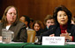 Secretary of Labor Elaine L. Chao (right) testifies before the U.S. Senate Appropriations Committees Subcommittee on Labor, Health and Human Services, Education and Related Agencies on Jan. 20, as Assistant Secretary of Labor for Employment Standards Victoria A. Lipnic (center), and Wage & Hour Division Administrator Tammy D. McCutchen (left) look on. 