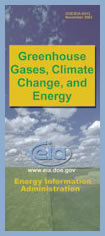 Cover for the Energy Information Administration brochure entitled, "Greenhouse Gases, Climate Change, and Energy,  dated November 2003
