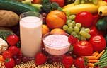 A variety of foods, including dairy products, fruits and vegetables.