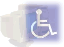 Image of a Wheelchair Sign and a Computer
