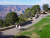 THE WALK ALONG THE CANYON RIM BETWEEN THE BRIGHT ANGEL LODGE AND EL TOVAR HOTEL IN THE HISTORIC DISTRICT.