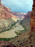 A VIEW DOWN THE COLORADO RIVER FROM NANKOWEAP IN MARBLE CANYON.