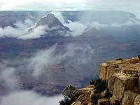 A WINTER INVERSION IN THE CANYON AS SEEN FROM LIPAN POINT ON DESERT VIEW DRIVE, GRAND CANYON NATIONAL PARK.