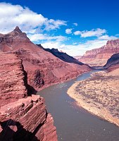 THE COLORADO RIVER ON THE EASTERN END OF  GRAND CANYON NATIONAL PARK - BELOW DESERT VIEW OVERLOOK.