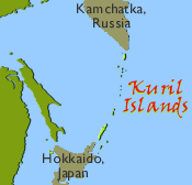 Map of Kuril islands