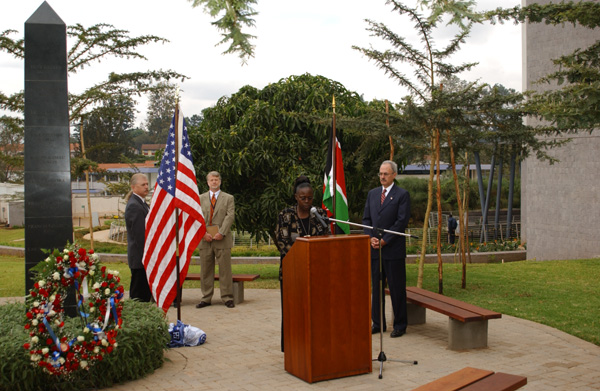 FSN Mary Obisis remarks on Behalf of the Embassy Nairobi FSNs. Photo by U.S. Embassy photographer.  