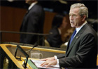 President Bush addressing the General Assembly. UN Photo 
