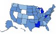 U.S. map depicting obesity trends.
