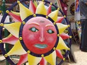 A sun artwork by a Haitian artisan at the Smithsonian Folklife Festival