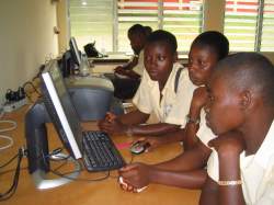 Female students in the Ghana fab lab
