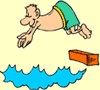 Image of man diving into pool