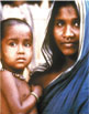 Image of young woman holding child