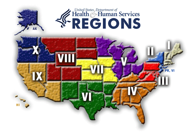 Map of HHS Regions