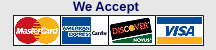 Payment Options: MasterCard, American Express, Discover, and Visa