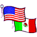 United States and Mexico Flags