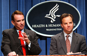 11-09-2004 HHS Secretary Tommy G. Thompson along with Dr. Mark McClellan, CMS Administrator, announced a department-wide campaign to maximize preventative health care. HHS Photo by Chris Smith.