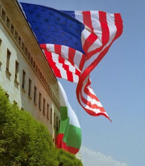 American & Bulgarian flags