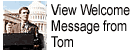 View welcome message from Tom