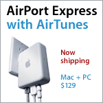 AirPort Express with AirTunes. Now shipping. For Mac + PC.