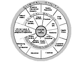Wheel showing Clinical Utility, validity and analytic validity