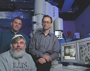 TEAM microscopists are shown with Argonnes highest resolution microscope