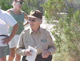 volunteer Fran teaches visitors about desert plants